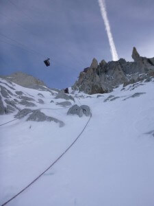 Endless snow slopes up tot he Aiguille du Midi lift