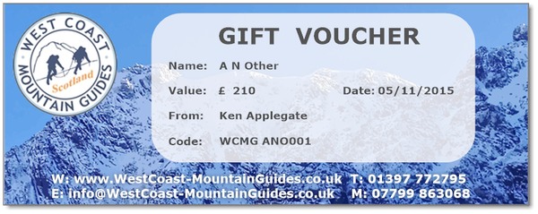 Gift Voucher for hillwalkers, climbingers and mountaineers