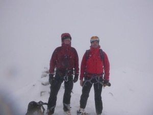 On the summit of Stob Ban