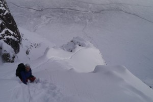 Matt & Michael trailblazing up Curved Ridge today.