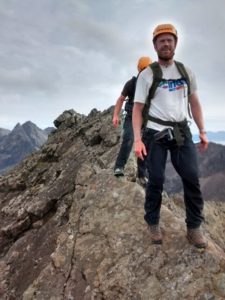 Skipping across dry rock on the Cuillin Ridge