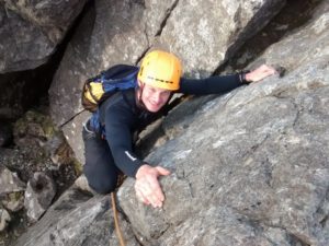 The final chimney of the Clach Glas - Bla Bheinn Traverse