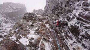 First pitch of East Face Route, Glencoe