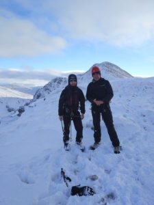 Descending the North Ridge of Stob Ban