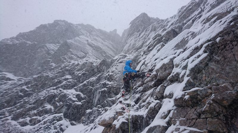 Andy on Slab Climb, Ben Nevis